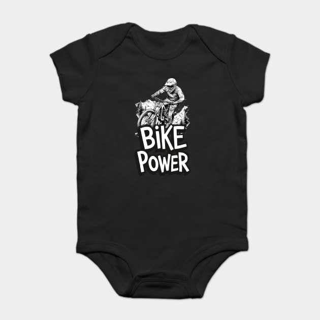 Bike Power, Bicycle Rider Baby Bodysuit by Vinokurio